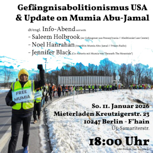 Plakat zur Veranstaltung im Mieterladen am 11.01.2026